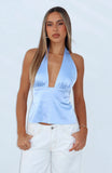 Here For Me Halter Top Blue
