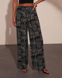 Elenne Bandana Paisley Print Wide Leg Pants