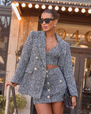 Corenne Tweed Double Breasted Blazer