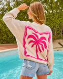 Palm Dream Knit Graphic Sweater