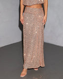Illusion Glow Sequin Maxi Skirt