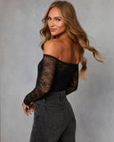 Pumpkin Path Lace Off the Shoulder Bodysuit