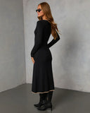 Maderia Contrast Trim Midi Sweater Dress