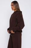 Stay Lifted Oversized Hoodie Bitter Chocolate