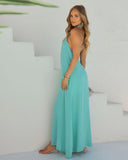 Tuscan Touch Halter Maxi Dress