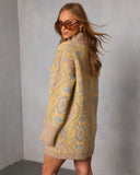 Gillie Abstract Mock Neck Mini Sweater Dress