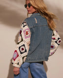 Alek Crochet Sleeve Denim Jacket
