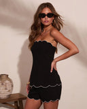 Laguna Nights Strapless Contrast Trim Top
