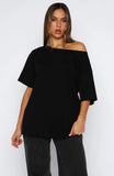Give Me Options Off Shoulder Tee Black
