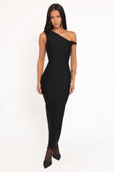Hudson Off Shoulder Midi Dress Black