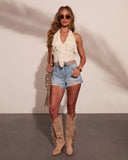 Prairie Spell Ruffle Floral Lace Top
