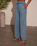 Francie Pleated Chambray Pants