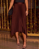 Ardine Pleated High Low Skirt