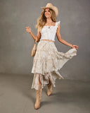 Sunset Drifter Tiered Paisley Maxi Skirt