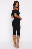 Brunch Dates Off Shoulder Jumpsuit Black
