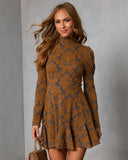 Maple Mood Mock Neck Mini Dress