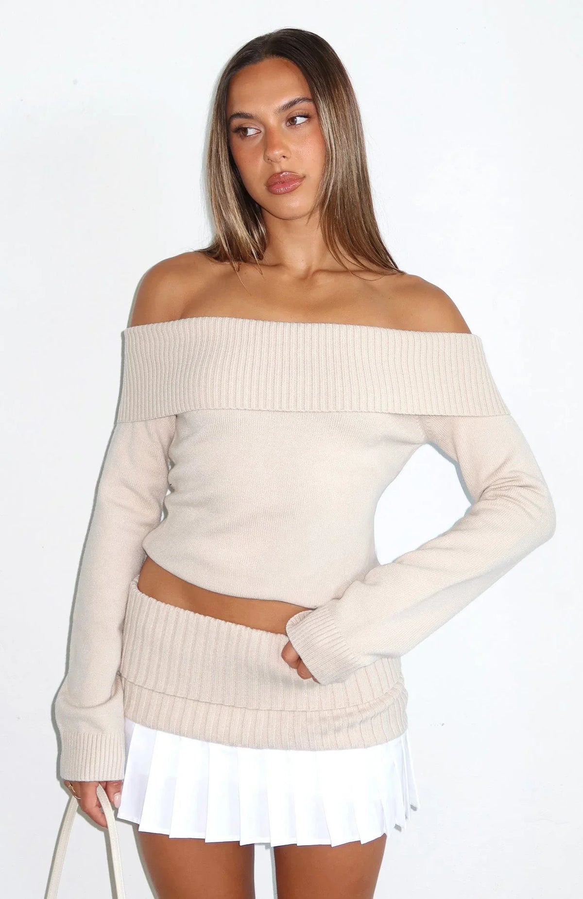 You Did It Again Mini Skirt Beige