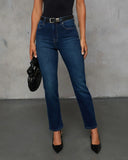 Ashley Super Stretch High Rise Straight Leg Jeans