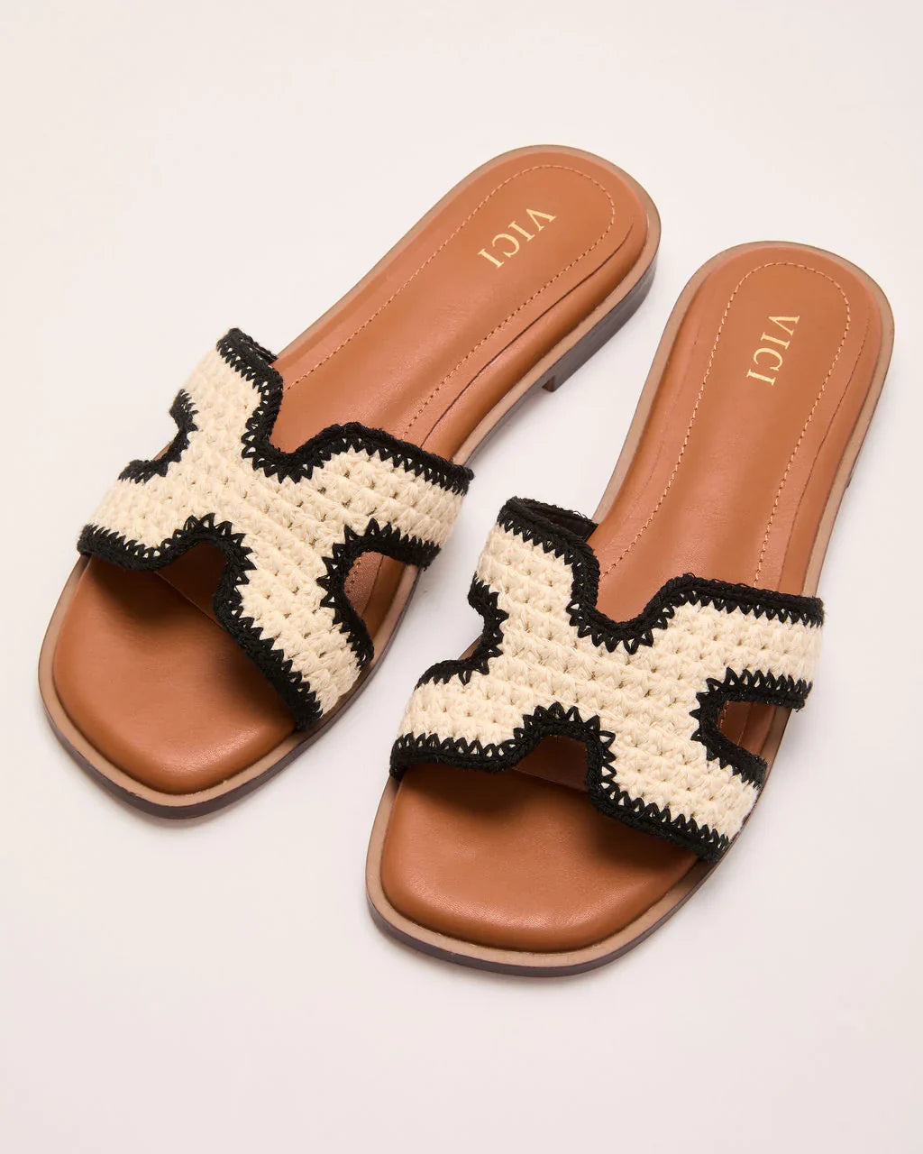 Island Luxe Contrast Trim Crochet Sandals