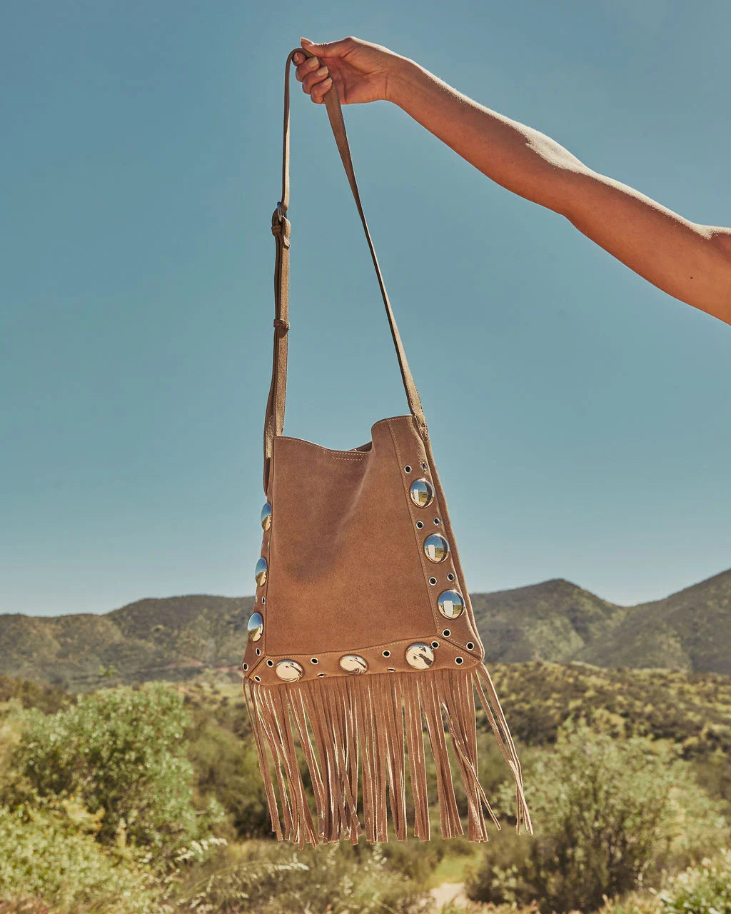 Outlaw Muse Fringe Faux Suede Crossbody Bag