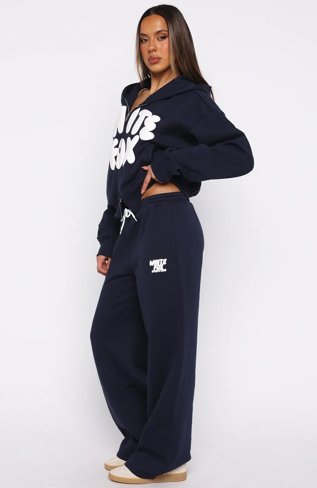 Club 14 Allie Wide Leg Sweatpants Navy