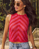Brixlie Back Tie Crochet Tank
