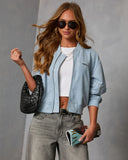 Forward Motion Faux Suede Bomber Jacket