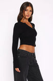 Get Your Bag Long Sleeve Top Black