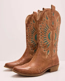 Trail Blazer Embroidered Vegan Leather Western Boots