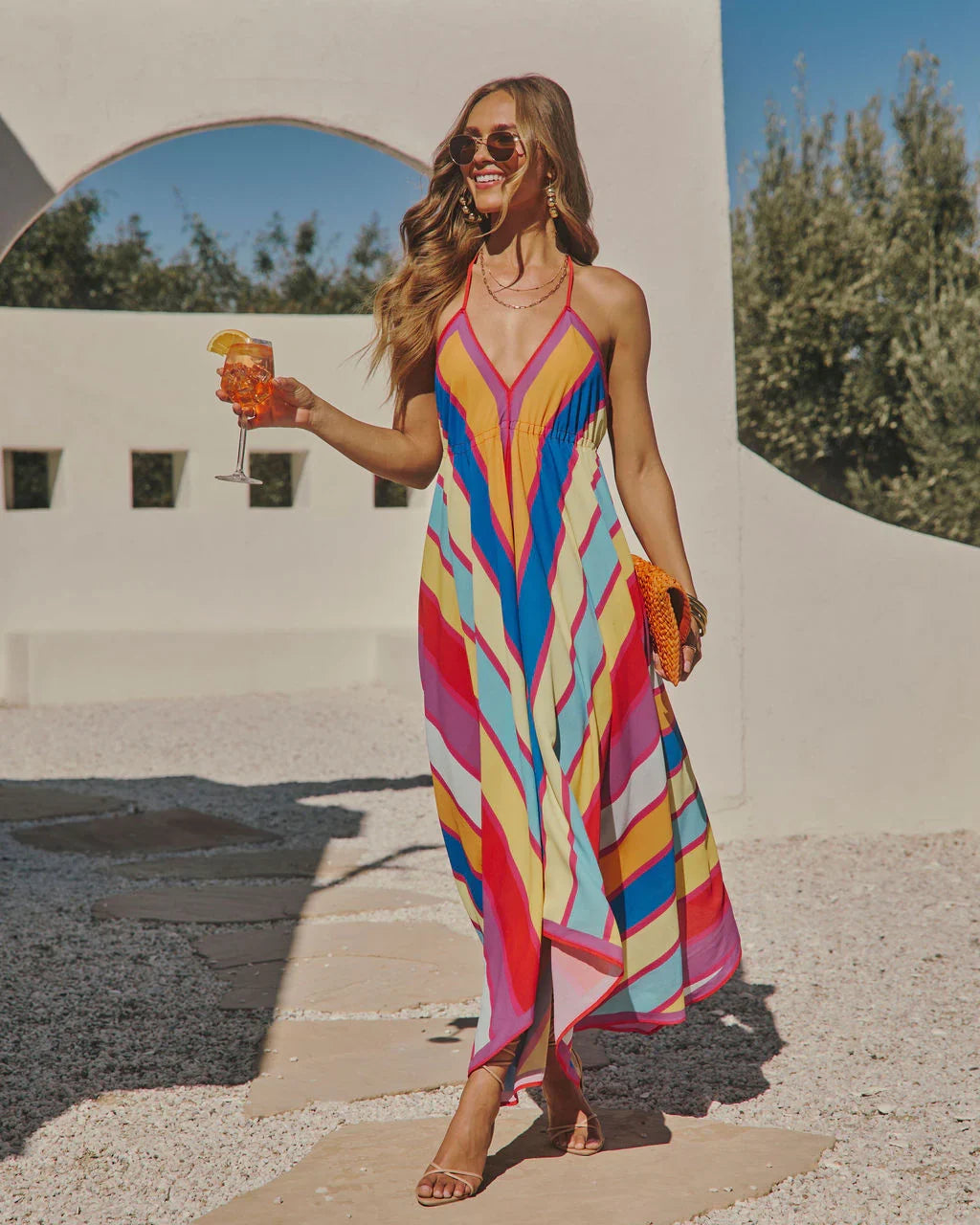 Grasse Border Print Maxi Dress