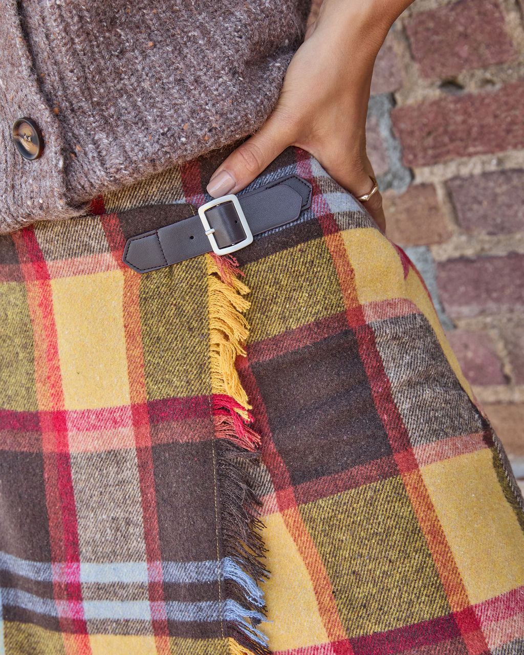Ronah Plaid Mini Skirt