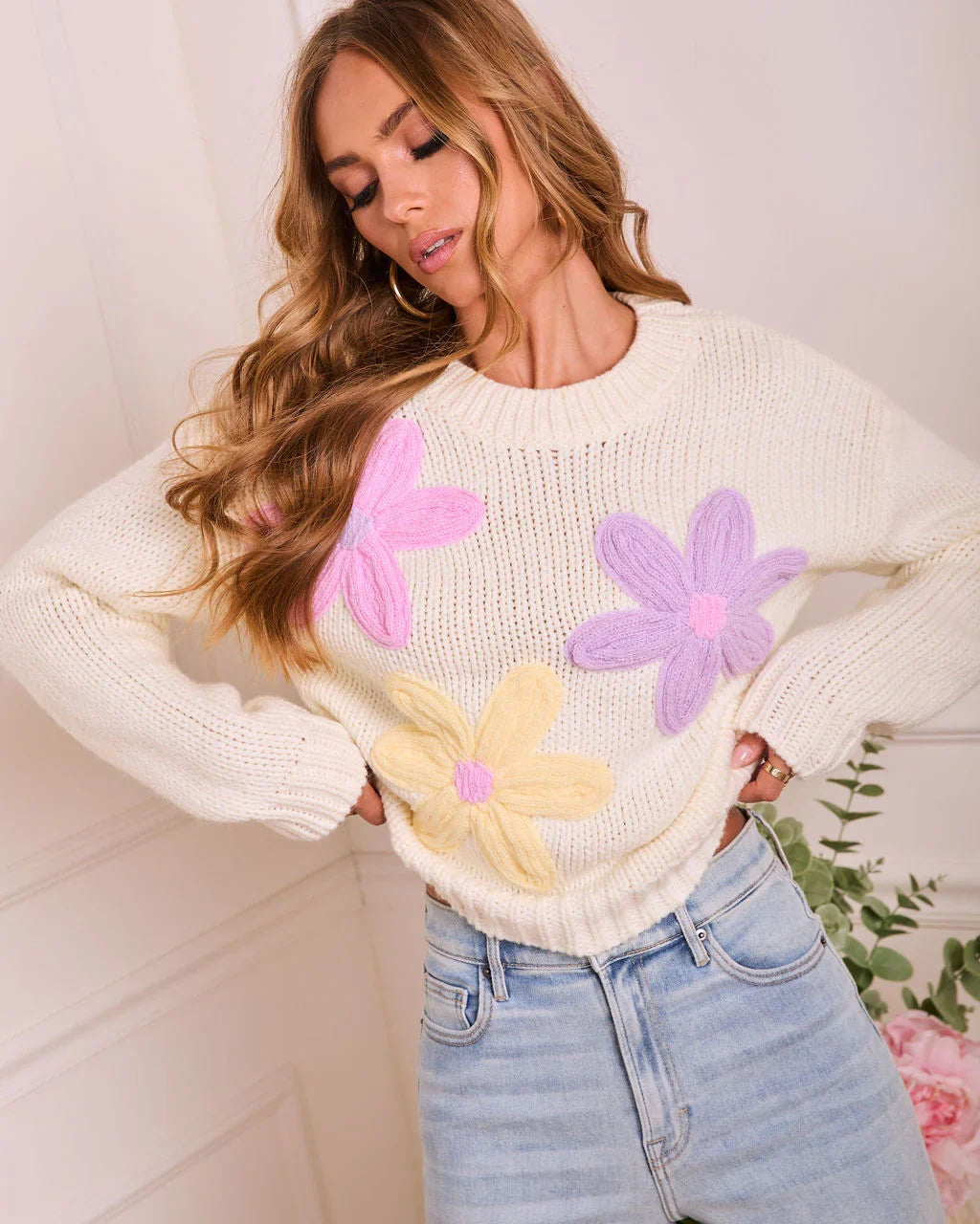 Bloom Garden Floral Knit Sweater