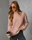 Malia Mock Neck Seamed Sweater