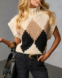 Levvey Turtleneck Aryle Print Sweater