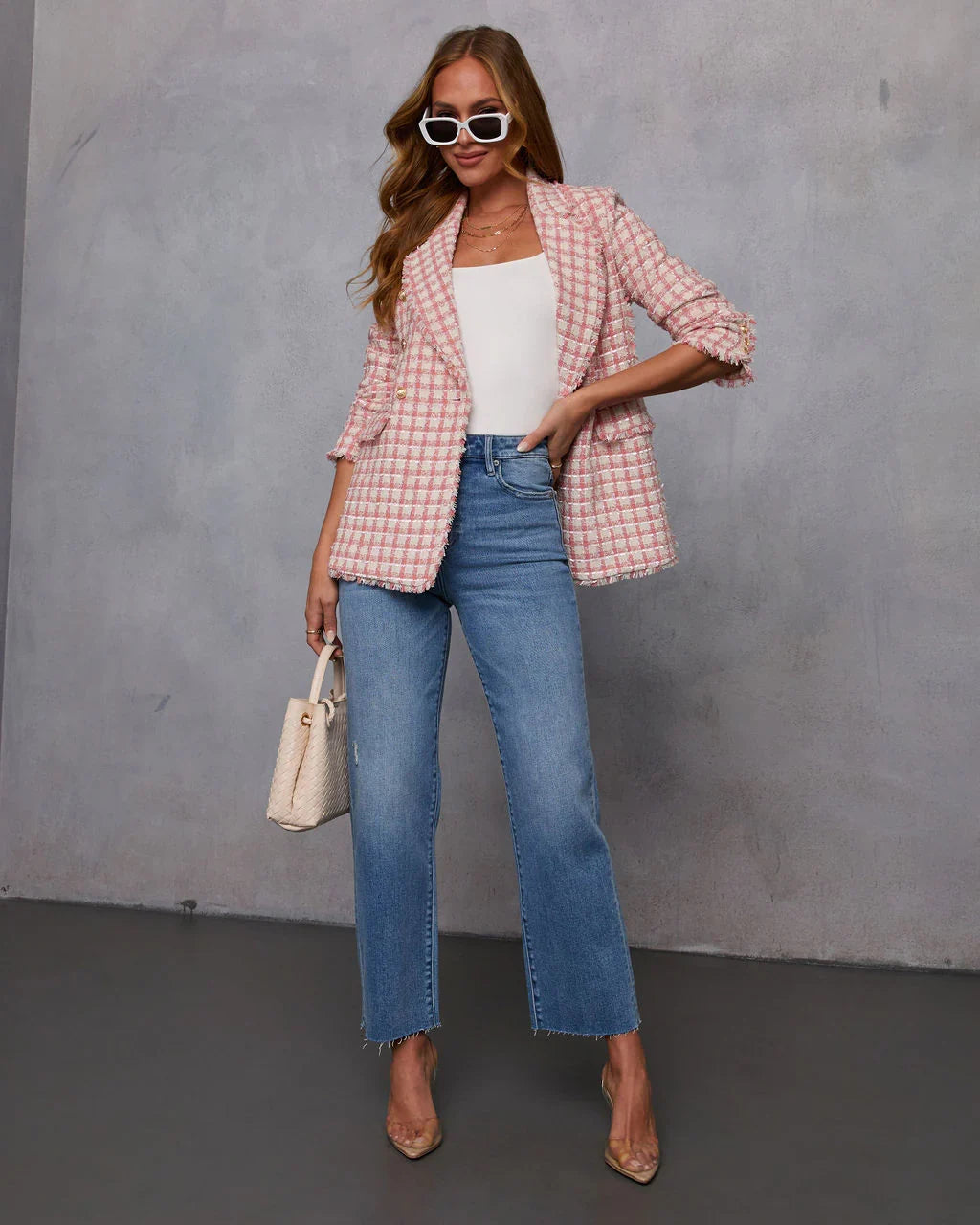 Darling Me Tweed Double Breasted Blazer