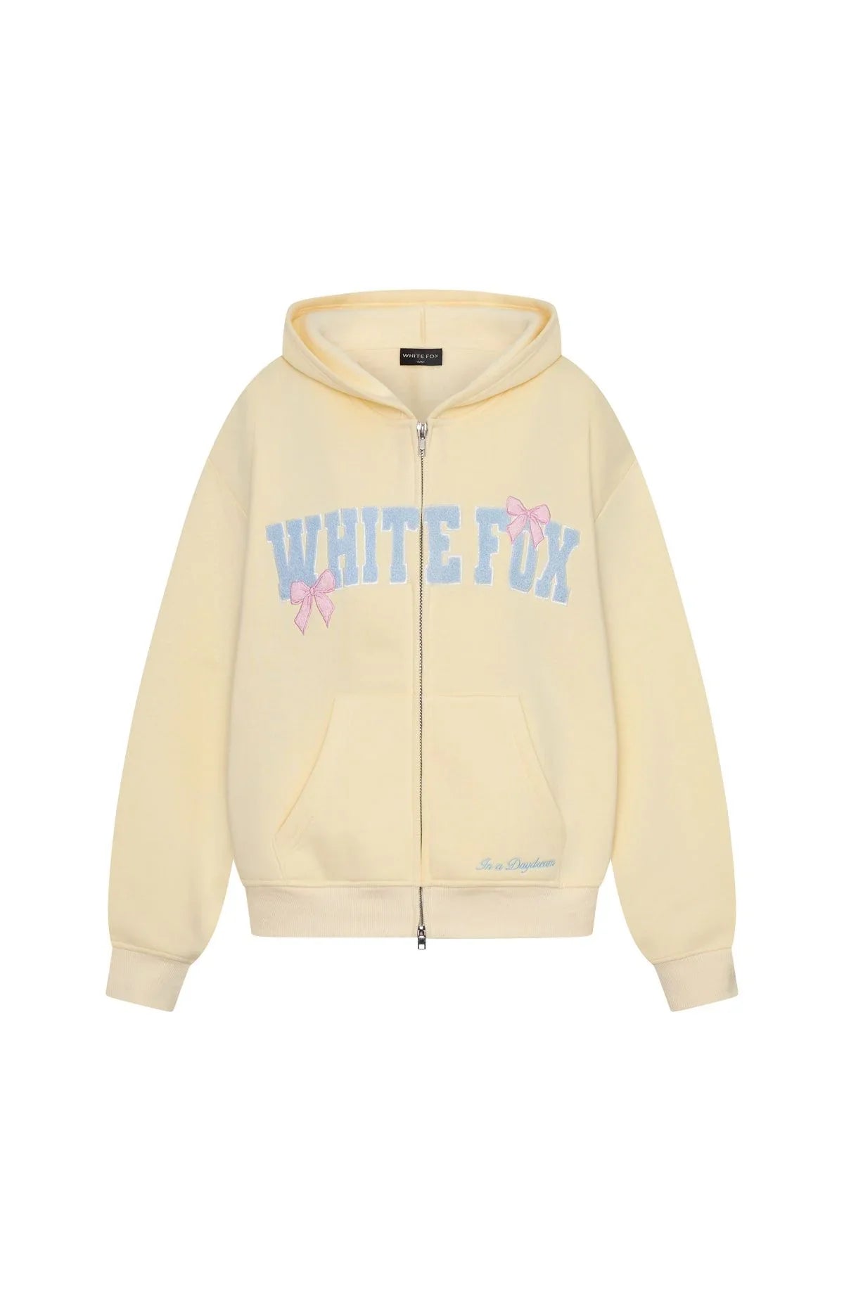 Daydreamers Madeline Boxy Zip Front Hoodie Lemon