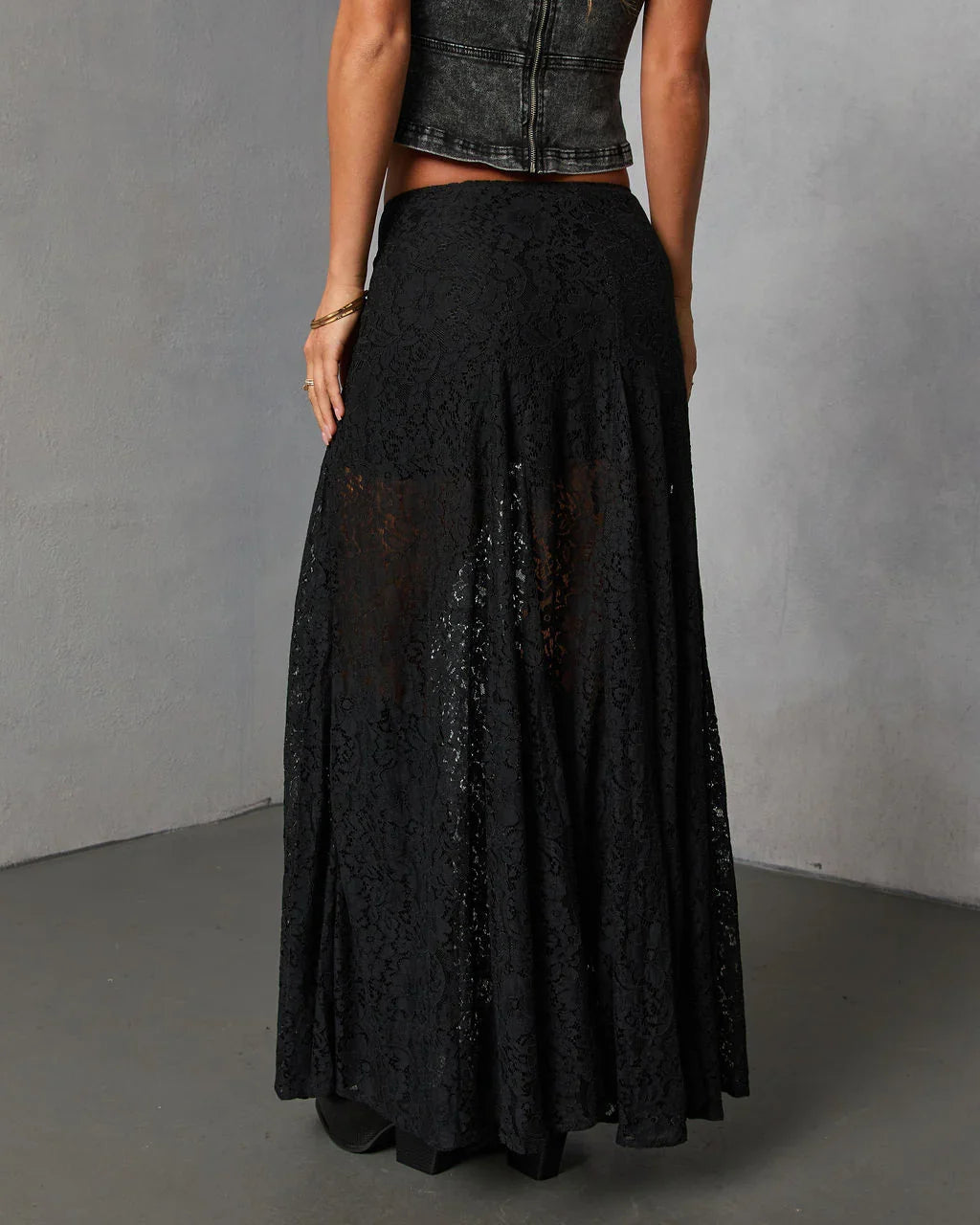 Moss Moon Lace Maxi Skirt