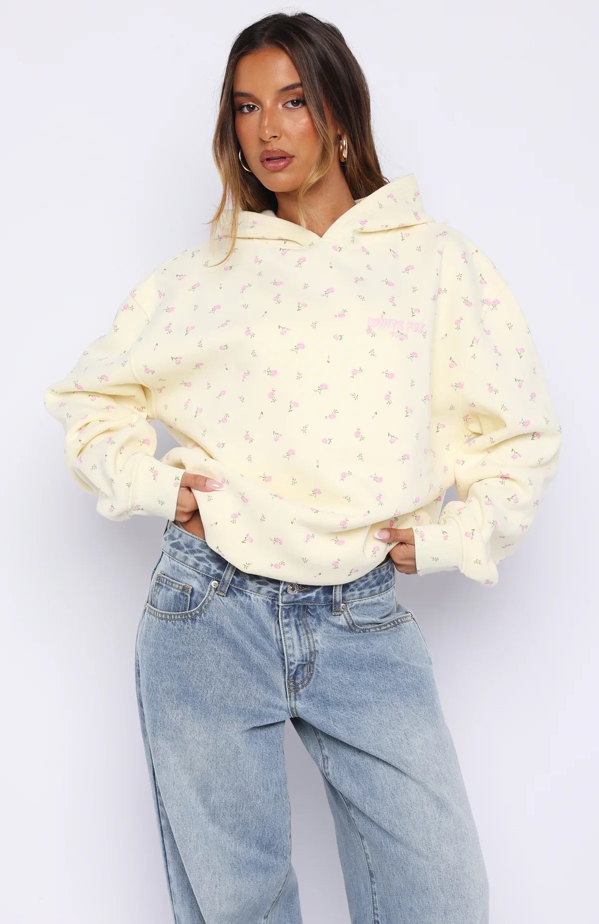 Offstage Printed Oversized Hoodie Lemon Ditsy