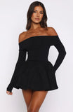 Big Reveal Long Sleeve Mini Dress Black