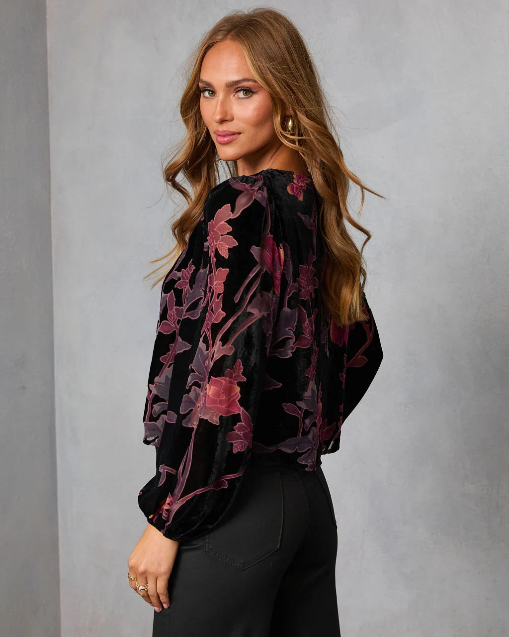 Dusk Undone Printed Velvet Top