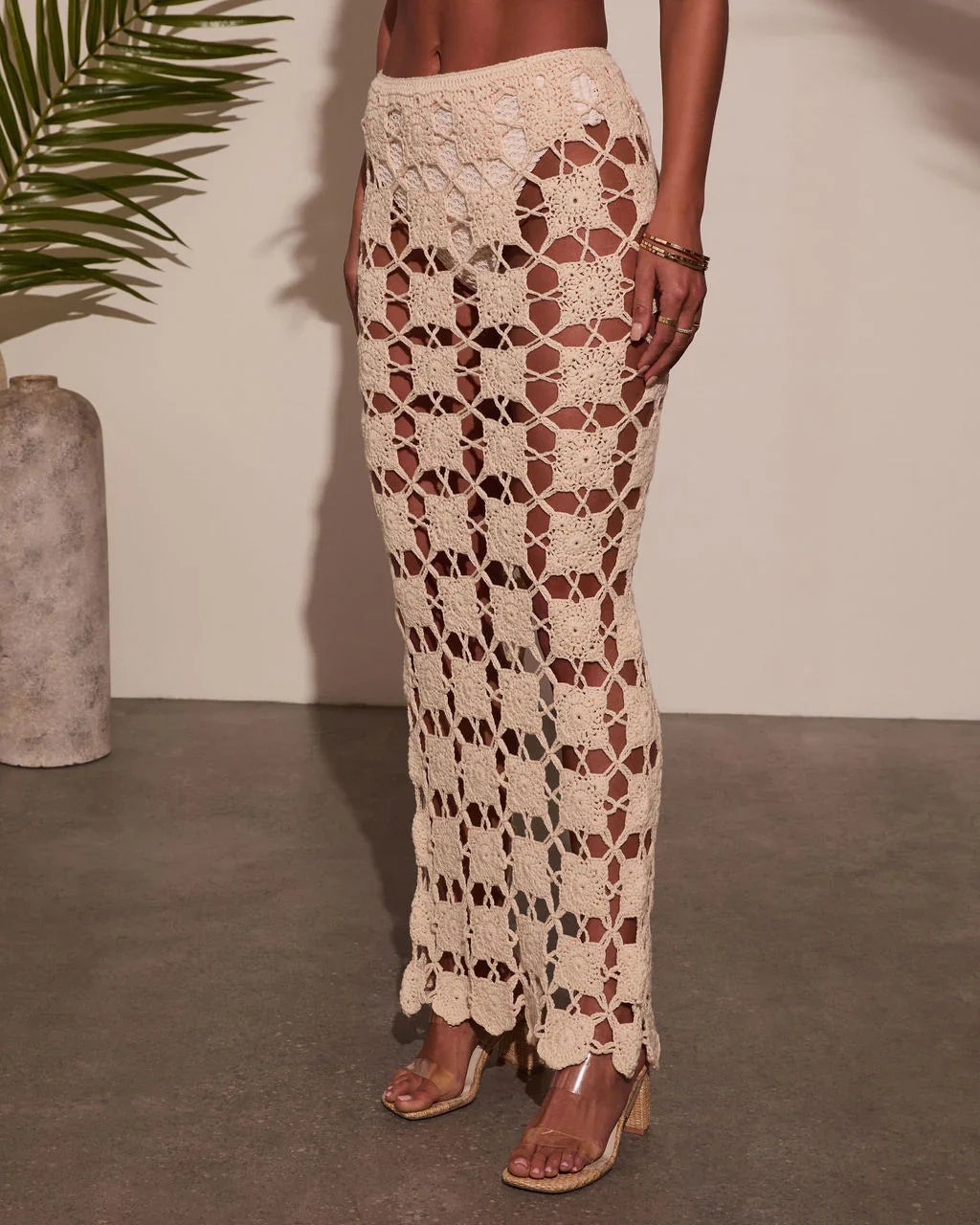 Francina Crochet Cover Up Maxi Skirt