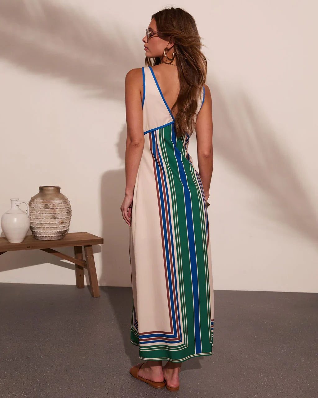 Coastal Current Striped Maxi Dress