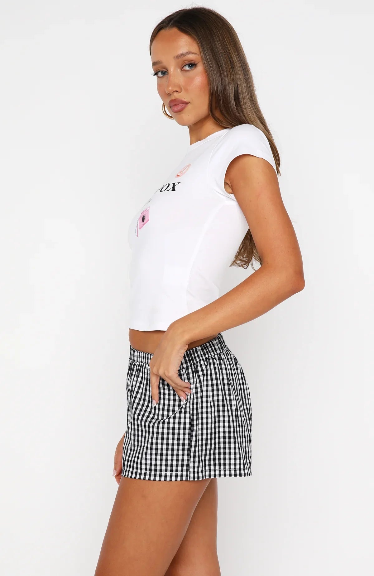 Stop And Stare Baby Tee White