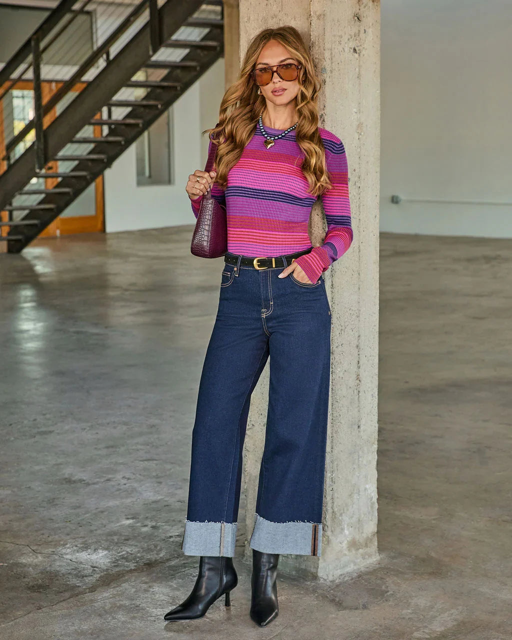 Bright Start Striped Colorblock Top
