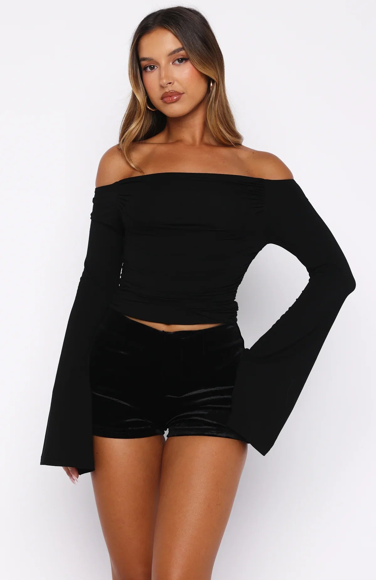 Velvet Teddy Shorts Black