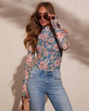 Janey Mesh Mock Neck Top