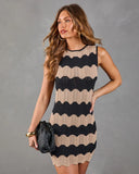 Lucero Knit Wavy Stripe Mini Dress