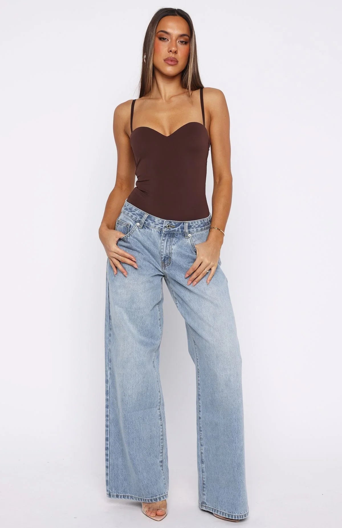 Maeve Low Rise Wide Leg Jeans Light Blue