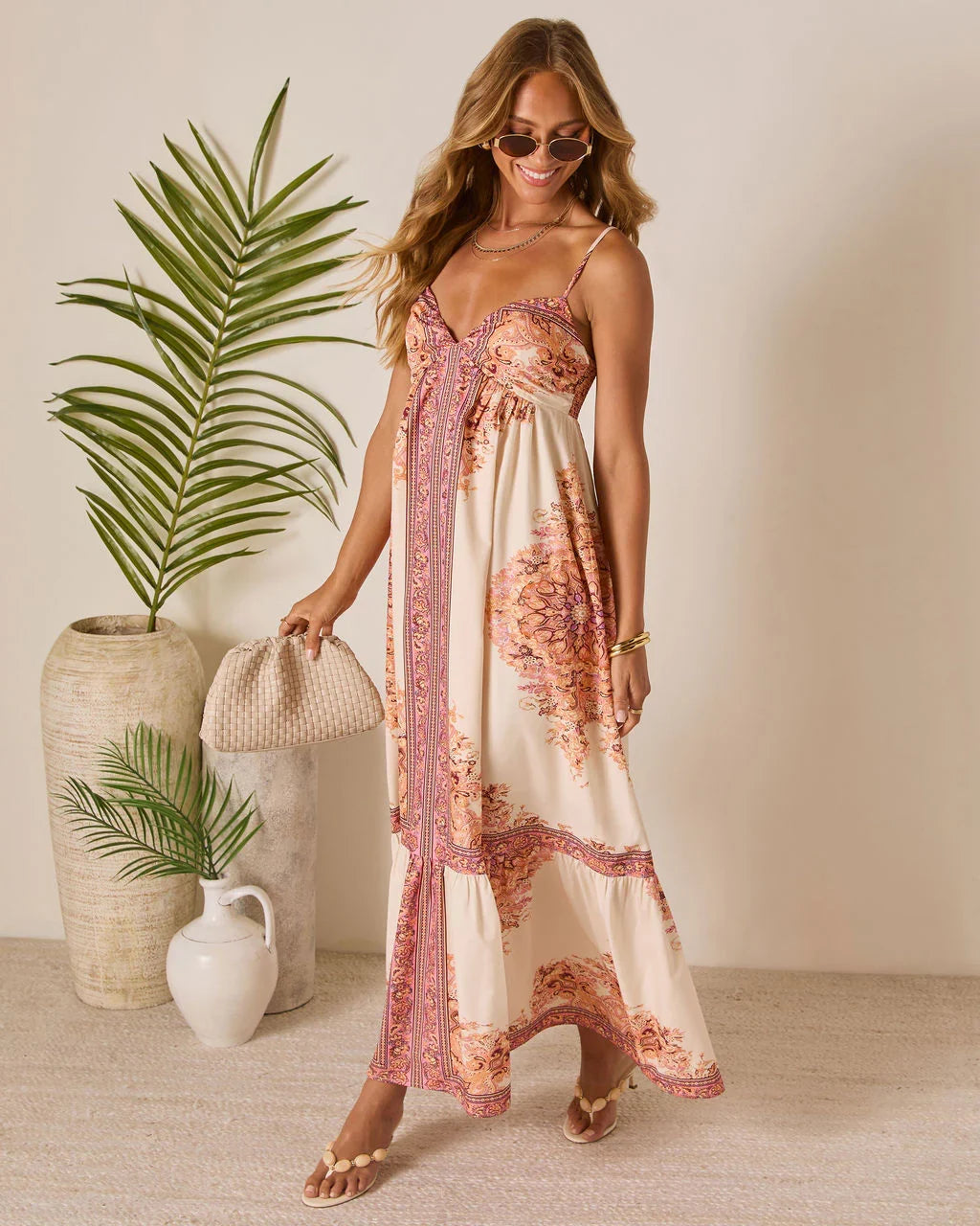 Terracotta Dream Babydoll Maxi Dress
