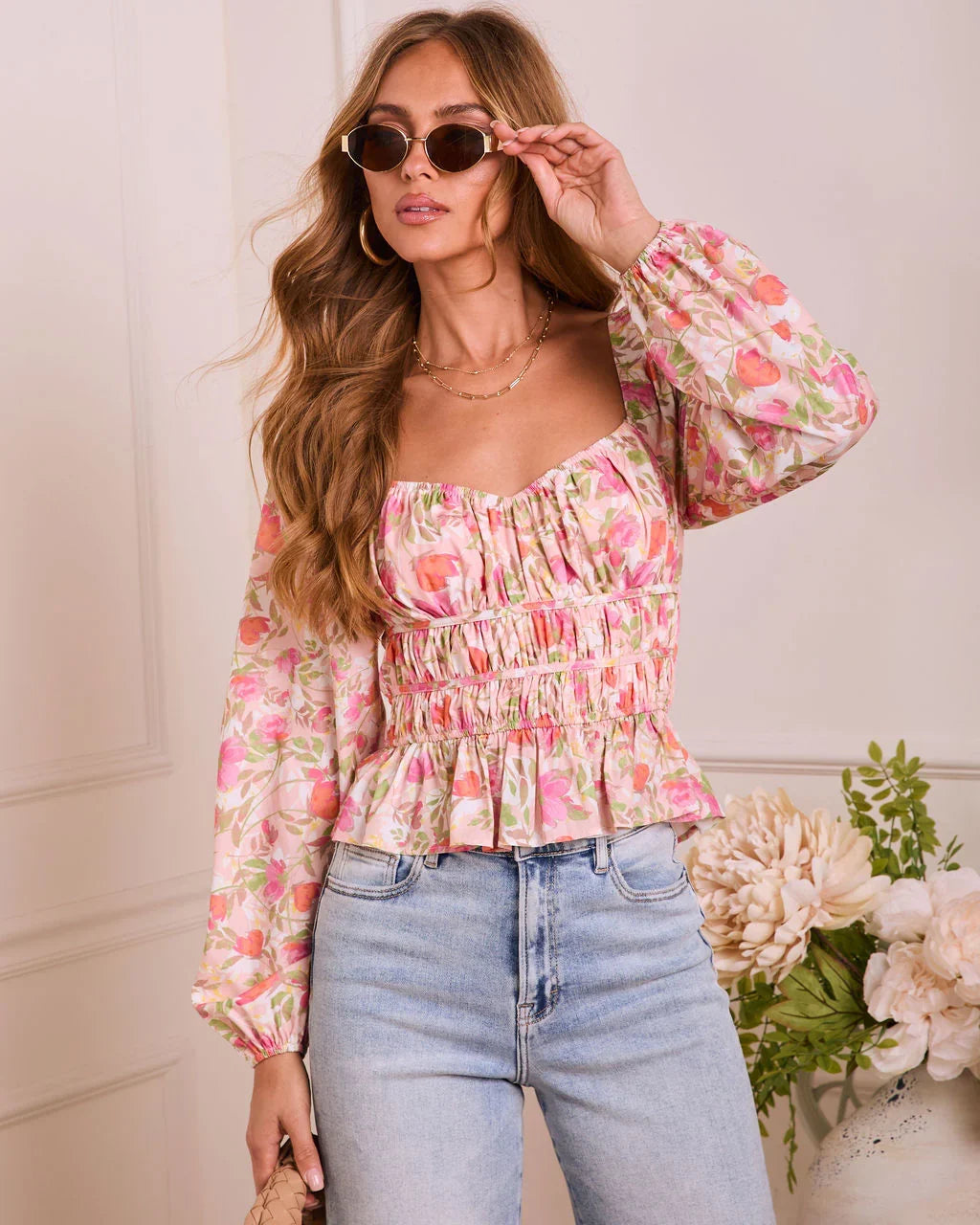 Romily Floral Peplum Top